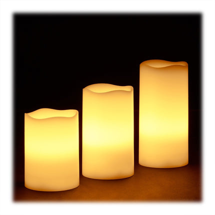 Set de 3 ceară cu bloc de lumină LED