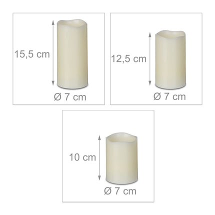 Set de 3 ceară cu bloc de lumină LED