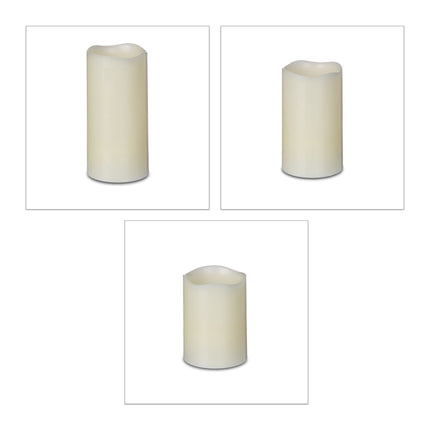 Set de 3 ceară cu bloc de lumină LED