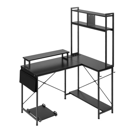 L-Shaped Gaming Desk with LED, Reversible 1.2m, Outlets