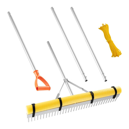 Landscape Rake, 36 in Head, 133 in Aluminum Handle