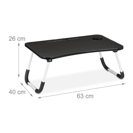 Birou Lap cu tabletă și suport pentru băuturi - negru