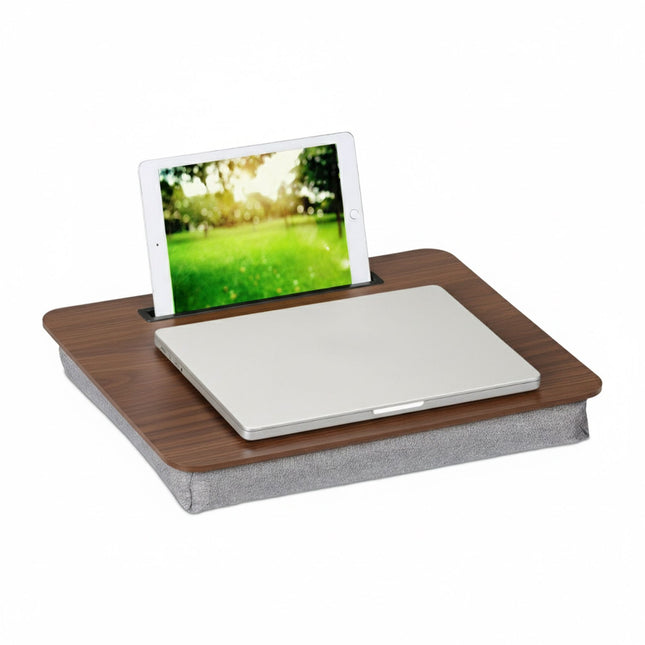 Tavă de pat pentru laptop de 17" cu pernă și suport pentru telefon