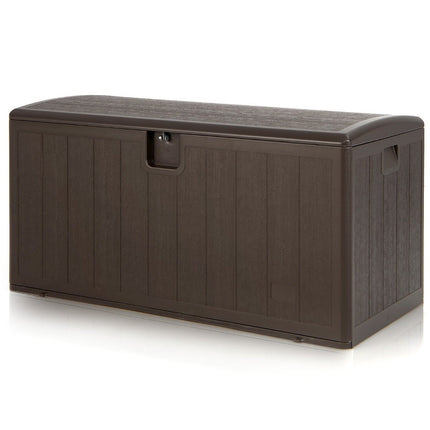 Large 400L Capacity Storage Box Sun Protected Chest 127.5 x 64 x 64 cm Brown