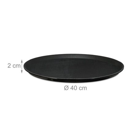 Tavi mari de servire negre, set de 2, Ø40cm