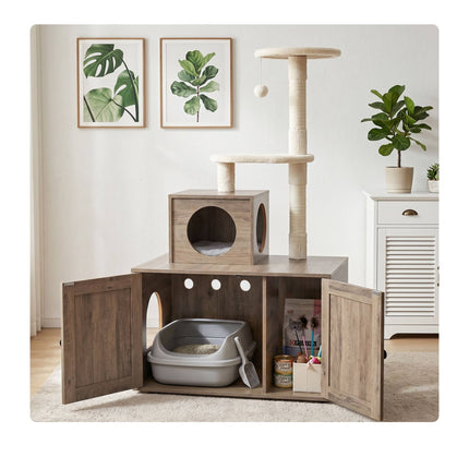 Large Cat Tree with Litter Tray and Sisal Posts