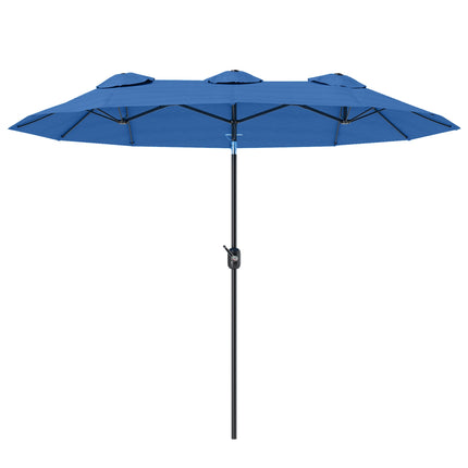 Umbrelă dublă mare pentru terasă, înclinare reglabilă, poliester