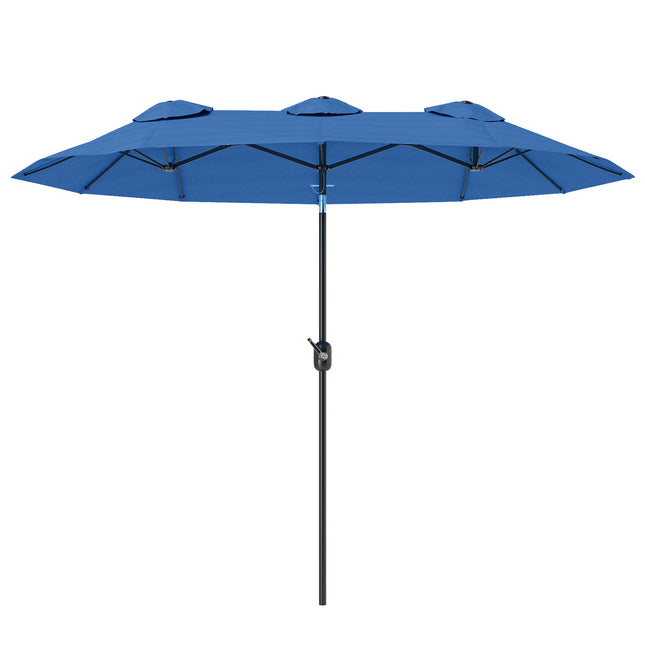 Umbrelă dublă mare pentru terasă, înclinare reglabilă, poliester