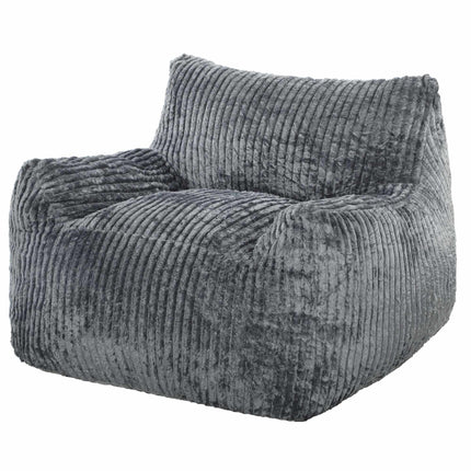 Large Frameless Floor Chair for Adults with Backrest, Armrests, Grey