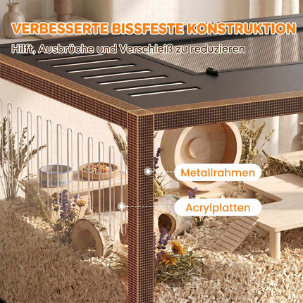 Cușcă mare pentru hamster, 100x50x52,5 cm, acril și aluminiu