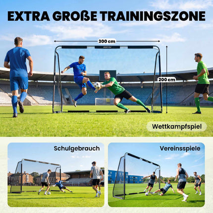 Poartă mare de fotbal pentru exterior cu plasă durabilă, 300 x 200 cm
