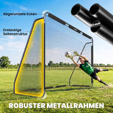 Poartă mare de fotbal pentru exterior cu plasă durabilă, 300 x 200 cm
