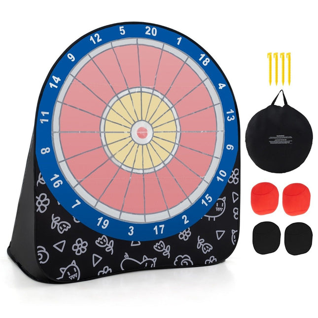 Set joc de aruncare cu darts mare pentru copii cu 4 mingi de lovitura darts de fotbal pentru gradina neagra