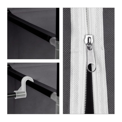 Large fabric wardrobe with clothes rail