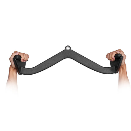 Lat Pulldown V-Bar Attachment, Solid Steel, Rubber Grip