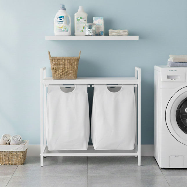 Laundry Sorter with 2 Removable Bags, Metal Frame
