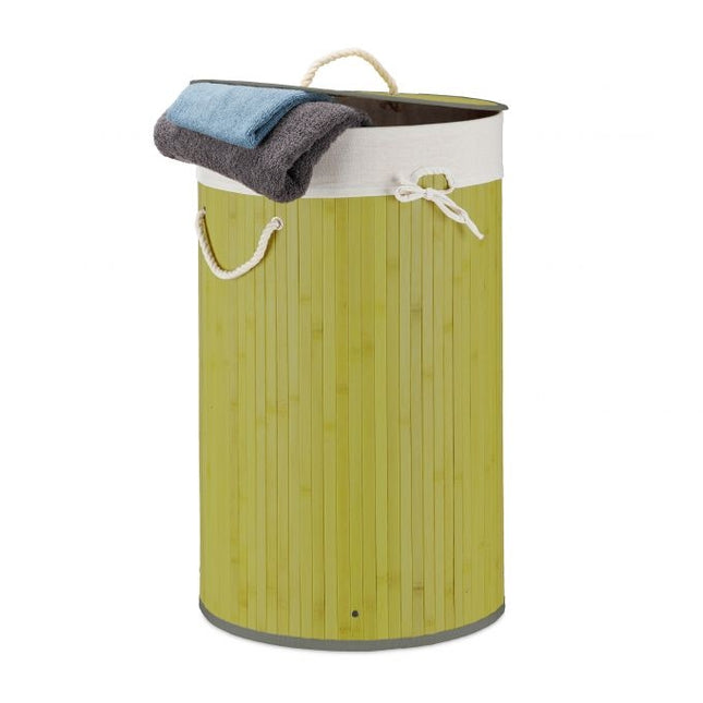 Coș de rufe rotund din bambus