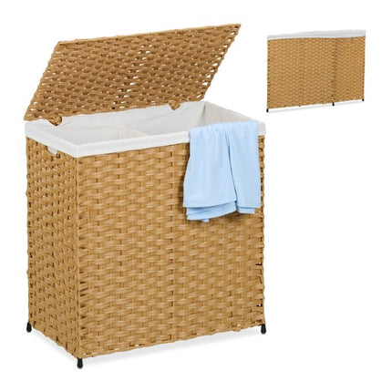 Coș de rufe aspect ratan 110 L