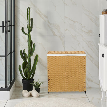 Coș de rufe aspect ratan 110 L