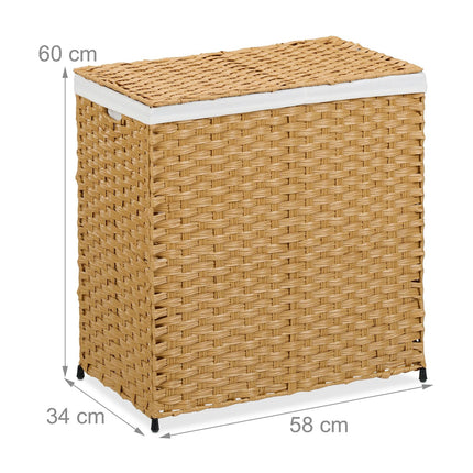 Coș de rufe aspect ratan 110 L