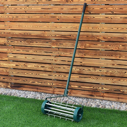 Rolă aerator de gazon, 45 cm lățime, oțel și plastic
