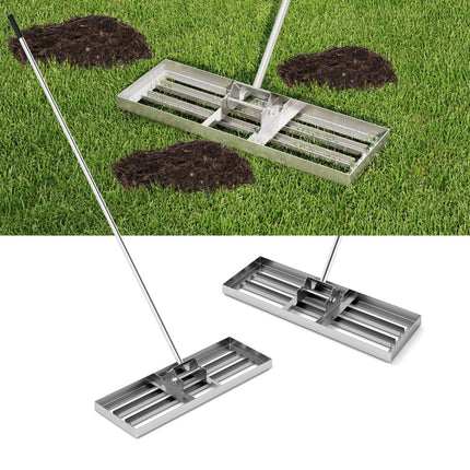 Greblă de nivelare a gazonului, metalică, mâner ergonomic, 75x25 cm