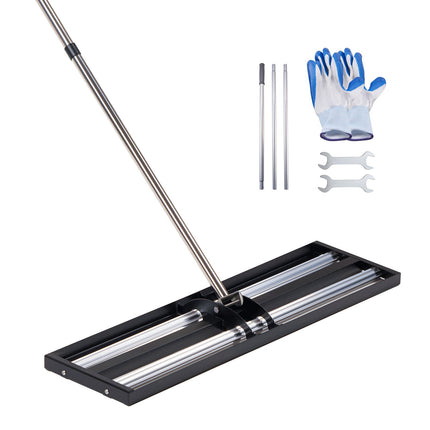 Lawn Leveling Rake With Roller, 30 x 10 in, Stainless