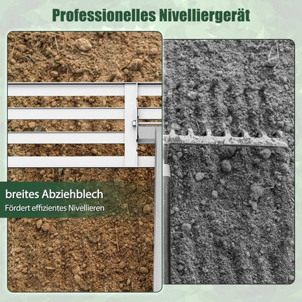Grebla de nivelare a gazonului cu maner ergonomic, 106x25 cm