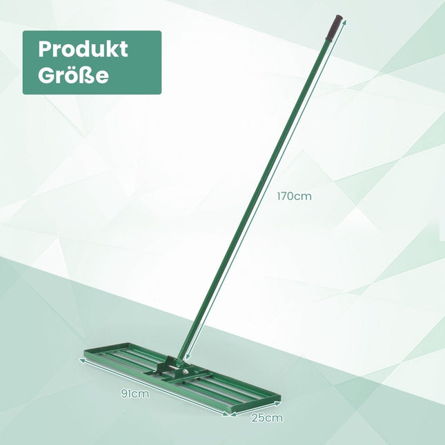 Grebla de nivelare a gazonului cu maner ergonomic, 91x25 cm