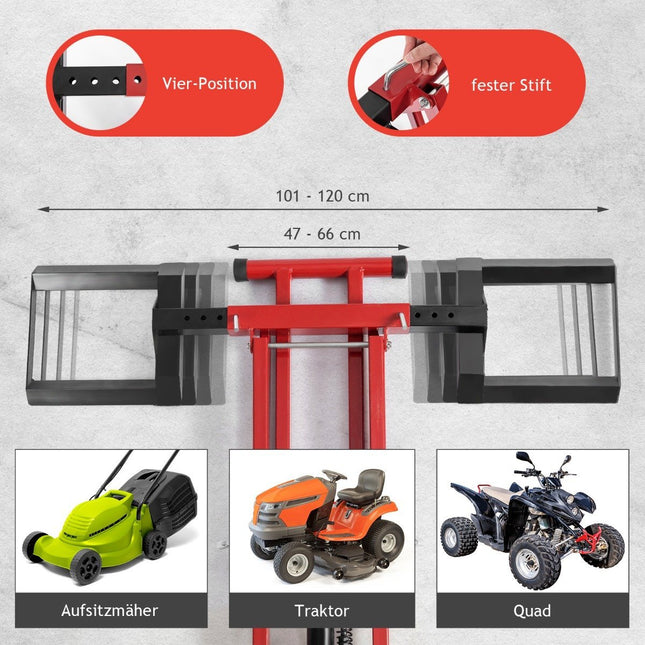 Lift pentru tractor de gazon, Capacitate 227 kg, Înălțime reglabilă
