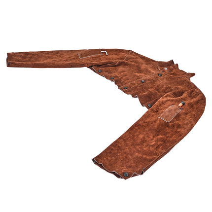 Leather Welding Cape Sleeve, Flame-Resistant Cowhide, L