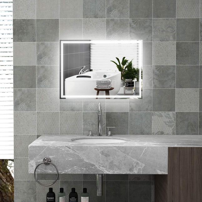 LED Bathroom mirror, 80x60cm, fog-free, Touch Switch