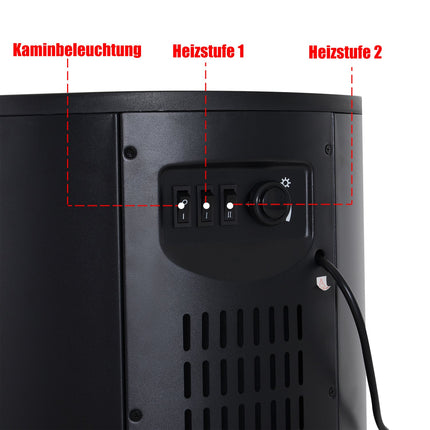 Semineu Electric Led Semineu Perete Soba Semineu de sine statator Cu Efect Flacara 900/2000W 41X41X64.5Cm