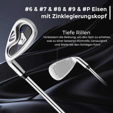 Set complet de crose de golf pentru bărbați stângaci cu geantă