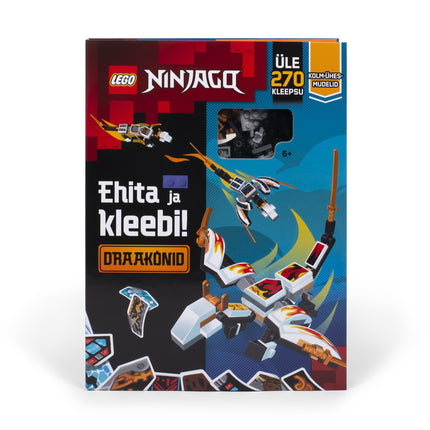 Lego Ninjago carte de activități Build And Stick: Dragons (în limba estonă)