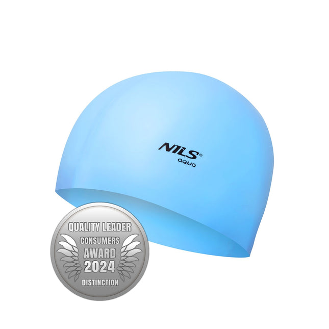 Cască de înot din silicon albastru deschis, culoare solidă