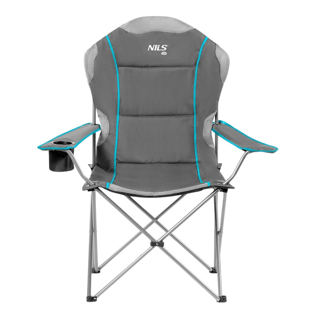 Scaun de camping pliabil gri deschis, portabil și durabil