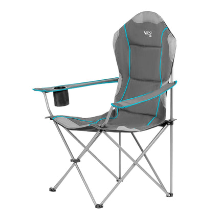 Scaun de camping pliabil gri deschis, portabil și durabil