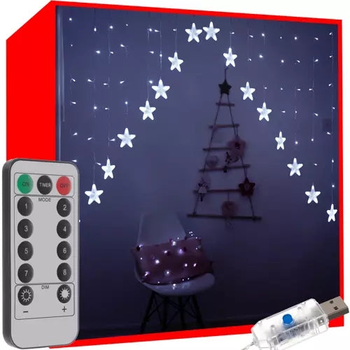Perdea luminoasă 136LED USB alb rece KŚ19740