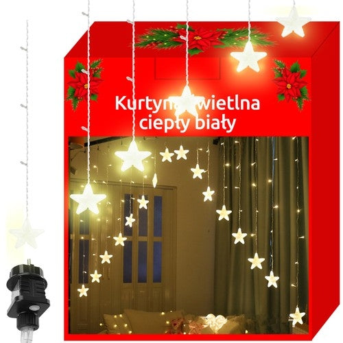 Perdea luminoasă 136LED - alb cald 31V KŚ11337