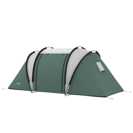 Cort de camping pentru 4-5 persoane, cort de familie usor, hidrofug, cu geamuri laterale cu 2 camere, cort cu coloana de apa de 3000 mm, cort tunel, cort dom pentru camping, calatorii, gradina