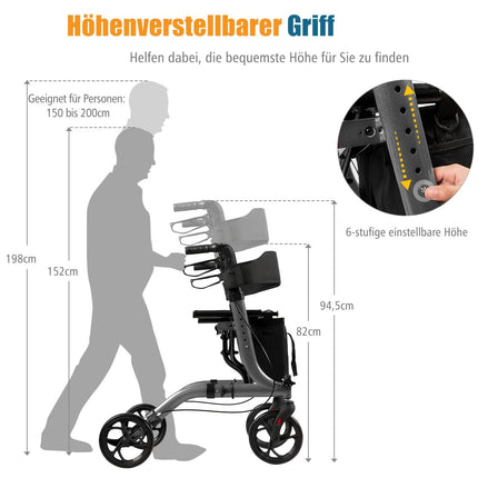 Rollator pliabil ușor cu înălțime reglabilă