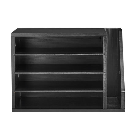 Literature Organizer, 4 Compartments, Side File Holder, Black