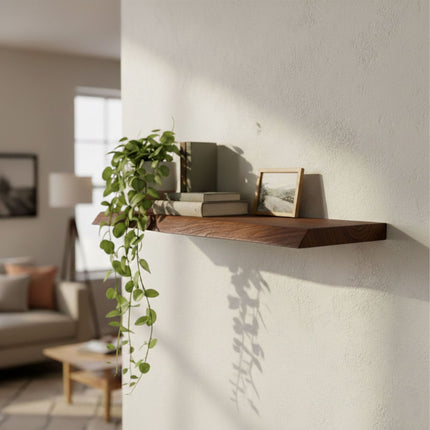 Live Edge Solid Wood Shelf – Floating Wall Display