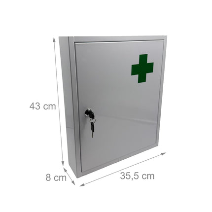 Dulap medical cu încuietoare - alb, 5 compartimente