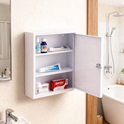 Dulap cu medicamente cu încuietoare, 3 compartimente, montare pe perete
