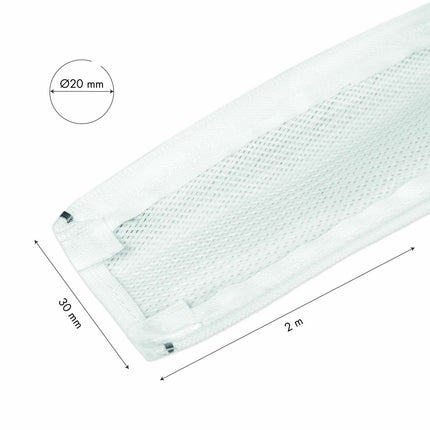 LogiLink Braided Zip Cable Sleeve 30 mm x 2 m, White, 360° Protection, VW-1