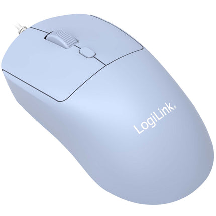 Mouse optic USB LogiLink pentru copii cu 1200–2400 DPI, albastru, USB-A