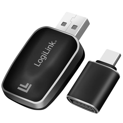 Adaptor wireless LogiLink CarPlay și Android Auto, Bluetooth 5.0, negru