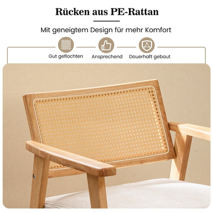 Scaun de relaxare cu spatar din ratan Scaun de sufragerie cu sezut tapitat Scaun de lectura tapitat
